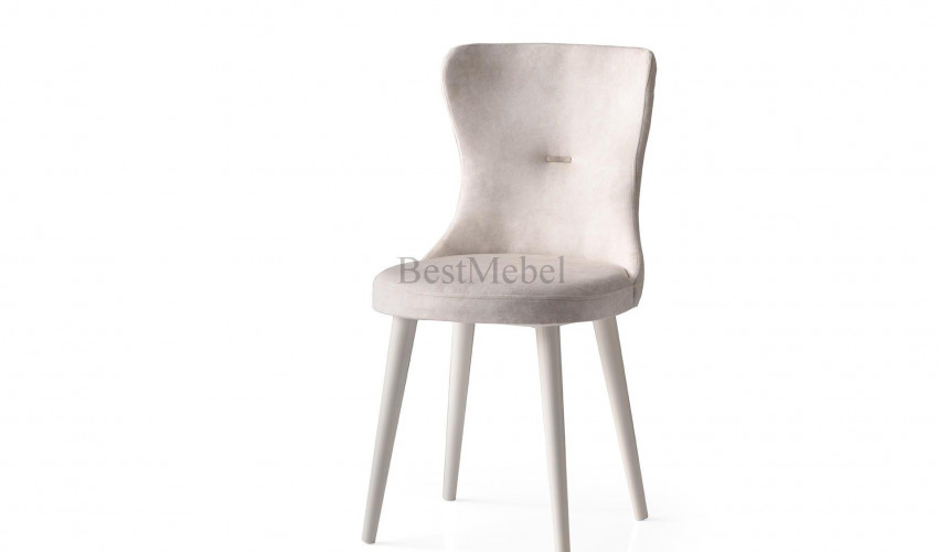 Трапезен стол "Ela 355" - крака екрю, седалка крем