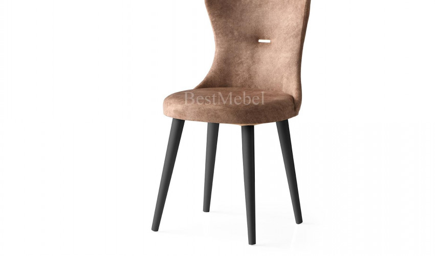 Трапезен стол "Ela 356" - крака черно, седалка кафе