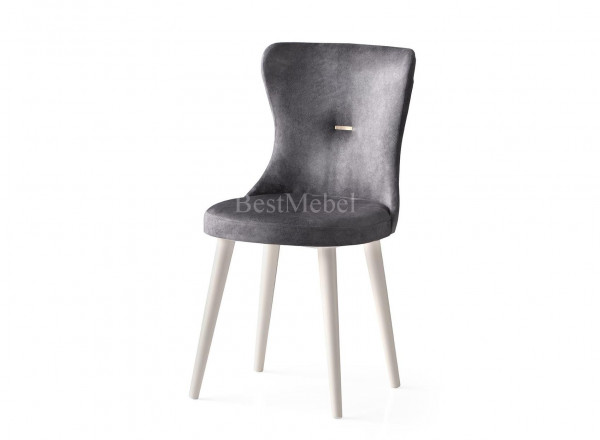 Трапезен стол "Ela 360" - крака екрю, седалка сиво
