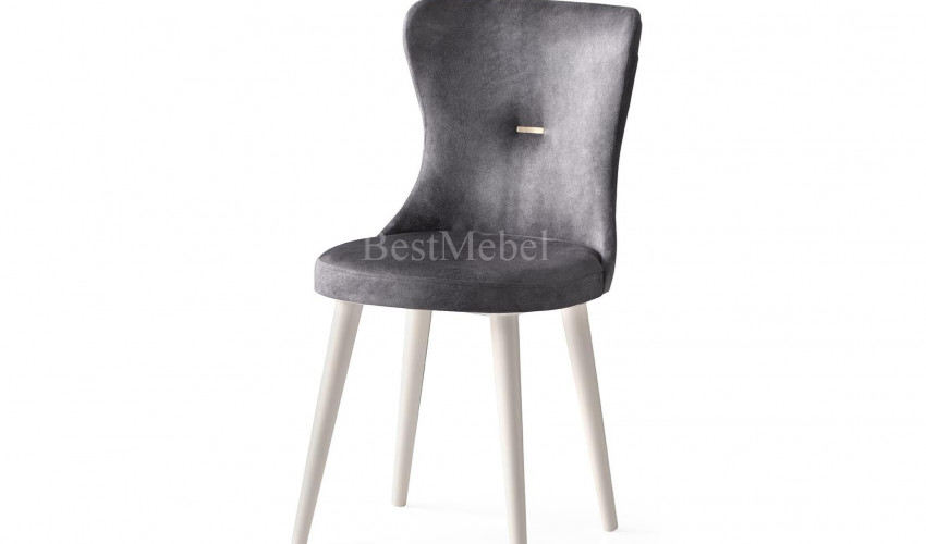 Трапезен стол "Ela 360" - крака екрю, седалка сиво