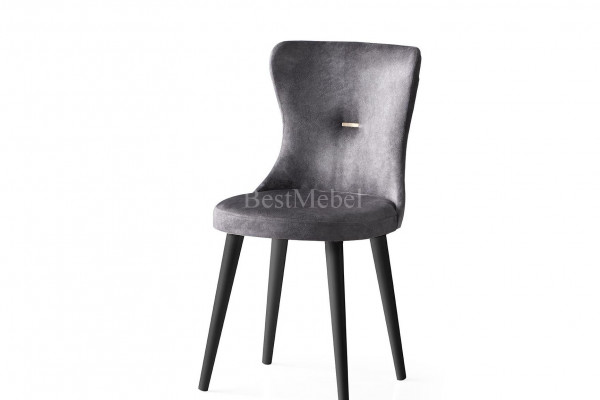 Трапезен стол "Ela 360" - крака черно, седалка сиво
