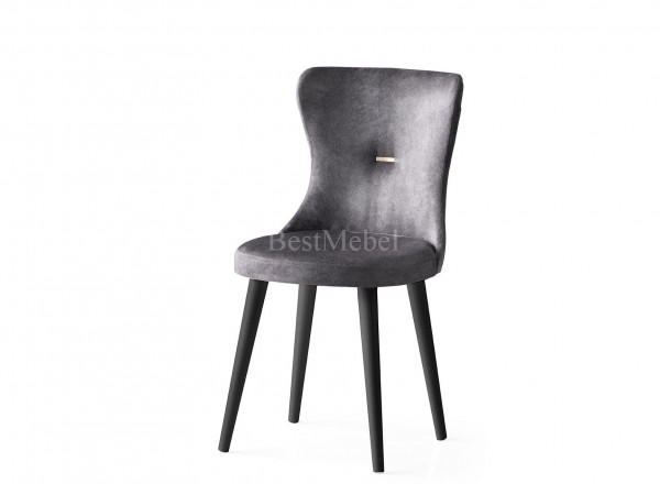Трапезен стол "Ela 360" - крака черно, седалка сиво