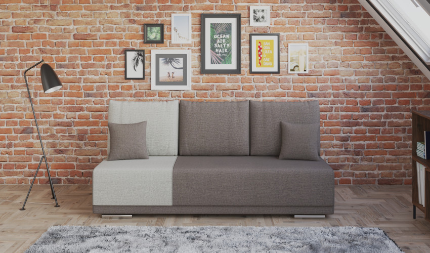 Разтегателен диван "Модел 7066-1"- бежово/кафяво
