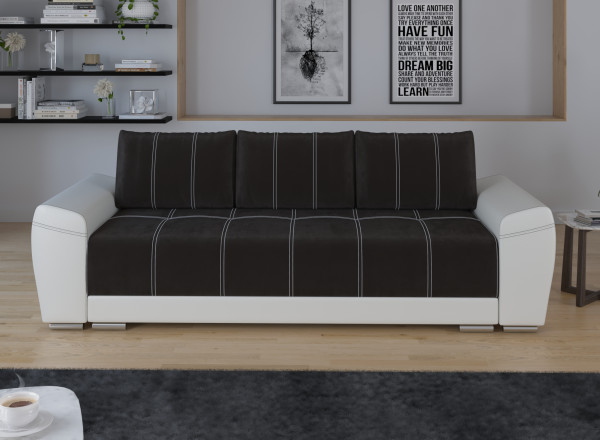 Разтегателен диван "Модел 7074" - бяло/черно