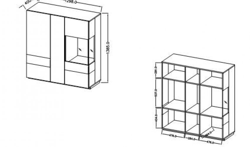 Секция Модел 131-3 - бял гланц и бетон колорадо