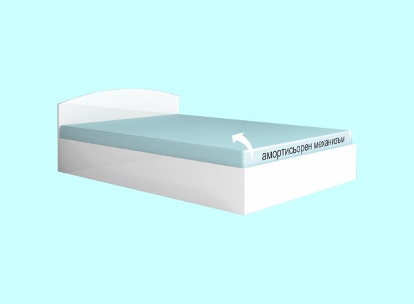 Легло "Модел 6004" - бял гланц