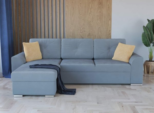 Ъглов диван "Модел 7003"  - светло сив